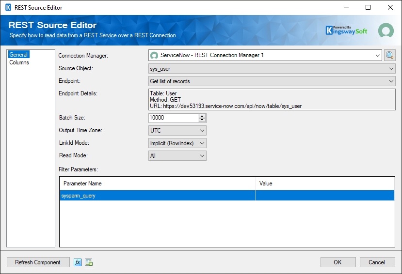 SSIS ServiceNow REST Source